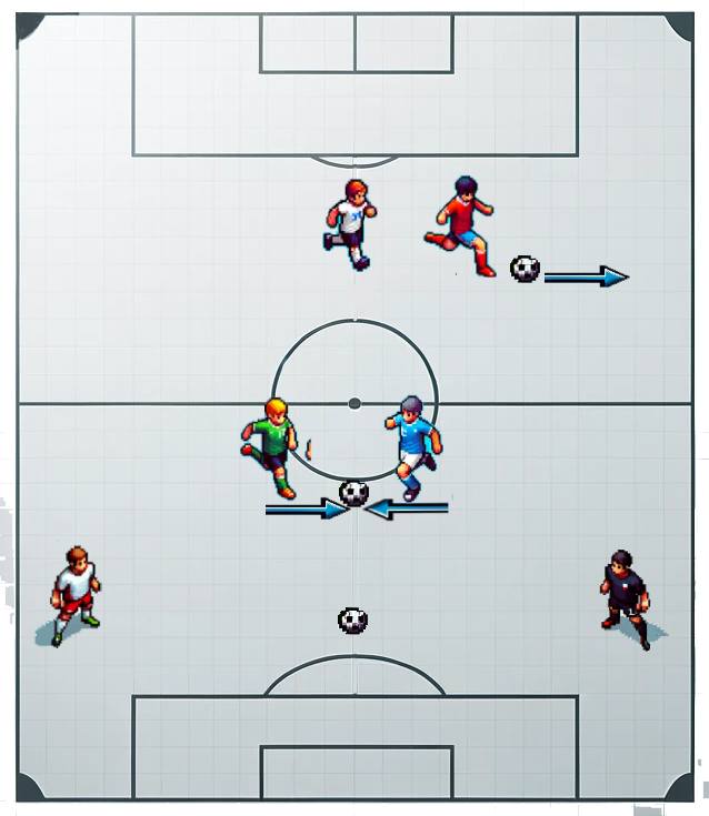 Ejercicio o juego de velocidad de reacción en clase de fútbol para secundaria iniciación